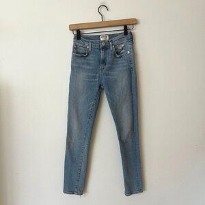 Agolde Sophie Crop High Rise Distressed Skinny Jeans Women's Size 25